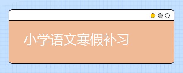 小學(xué)語文寒假補(bǔ)習(xí)  為初中語文學(xué)習(xí)打下基礎(chǔ)