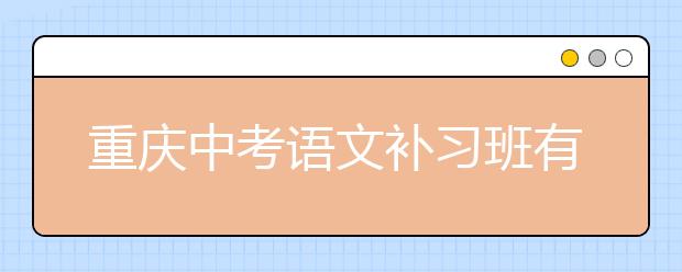 重庆中考语文补习班有何作用