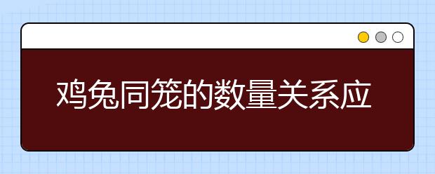 雞兔同籠的數(shù)量關系應該怎樣解決呢？