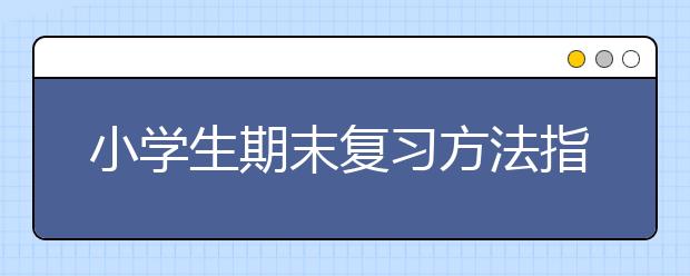 小学生期末复习方法指导小学三大科目复习方法