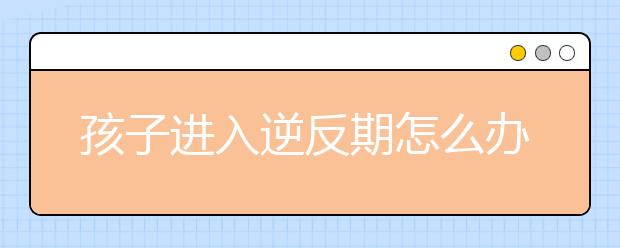 孩子進(jìn)入逆反期怎么辦孩子叛逆期如何教育