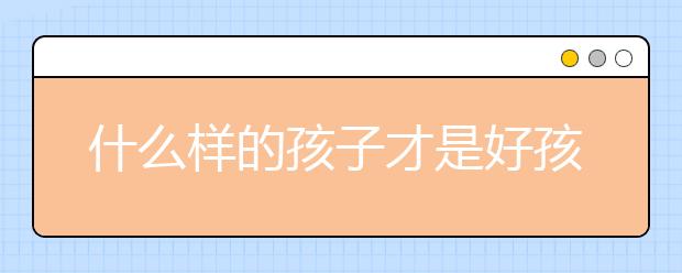 什么样的孩子才是好孩子？