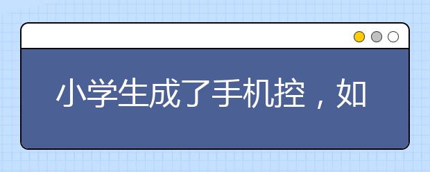 小学生成了手机控，如何避免孩子成为手机控?