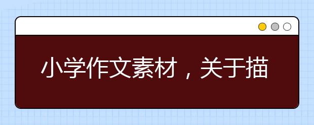 小學作文素材，關于描寫秋天的好詞、好句、好段內(nèi)容