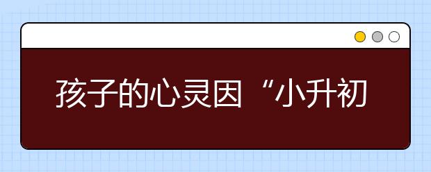 孩子的心靈因“小升初”而遭受扭曲