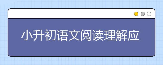 小升初语文阅读理解应试技巧