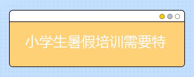 小学生暑假培训需要特别慎重