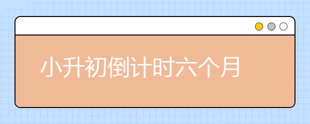 小升初倒計時六個月 最牛復(fù)習(xí)計劃新鮮出爐