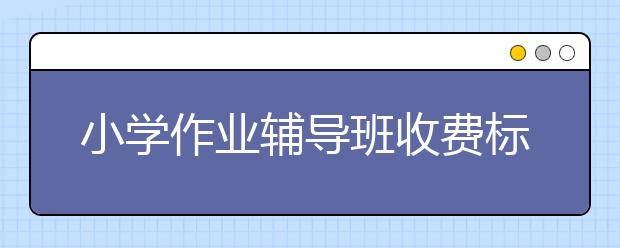 小学作业辅导班收费标准 作业辅导班价格/多少钱?