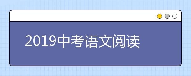 2019中考语文阅读理解万能公式