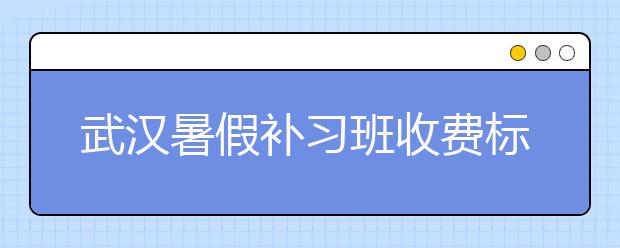 武汉暑假补习班收费标准 武汉暑假补习班多少钱？