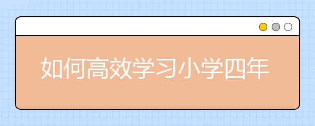 如何高效学习小学四年级语文？