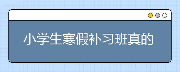 小学生寒假补习班真的有必要报吗？