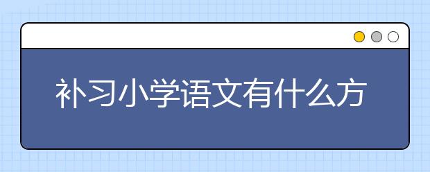 補(bǔ)習(xí)小學(xué)語(yǔ)文有什么方法？怎么補(bǔ)習(xí)小學(xué)語(yǔ)文？