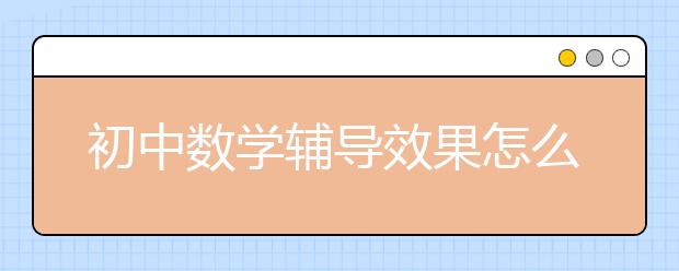 初中数学辅导效果怎么样？初中数学辅导好吗？