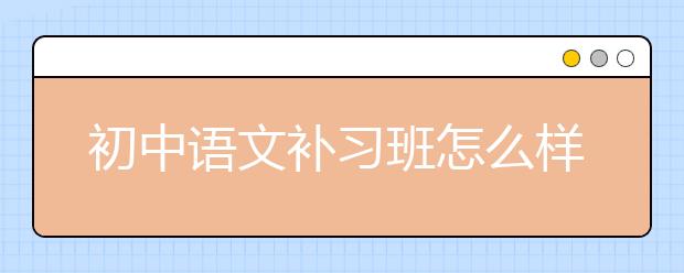 初中语文补习班怎么样？好不好？