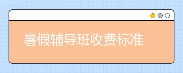 暑假輔導班收費標準 暑假輔導班價格多少？