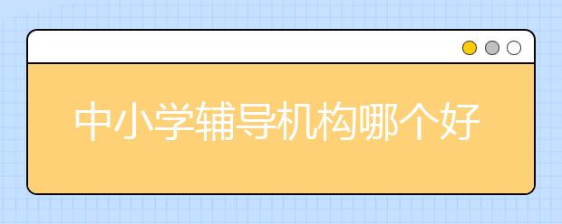 中小学辅导机构哪个好？参加中小学辅导机构有用吗？