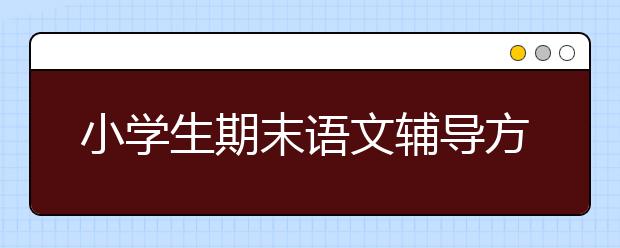 小学生期末语文辅导方法，期末语文如何辅导