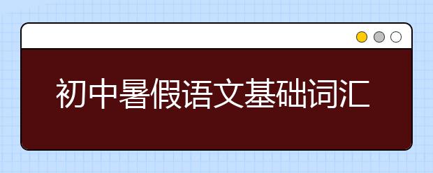 初中暑假語文基礎(chǔ)詞匯總結(jié)