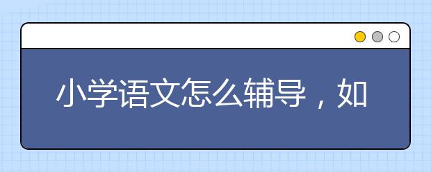 小学语文怎么辅导，如何辅导小学生语文