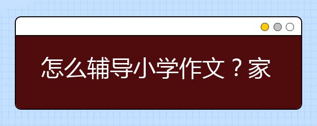 怎么辅导小学作文？家长如何辅导孩子小学作文？