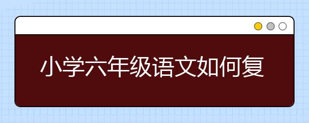 小学六年级语文如何复习，56年级语文辅导