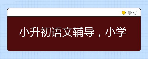 小升初语文辅导，小学升初中语文补习