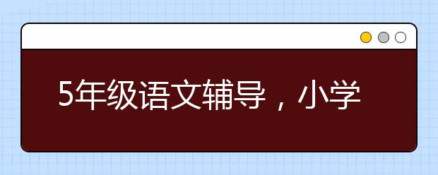 5年级语文辅导，小学四五年级语文怎么补习