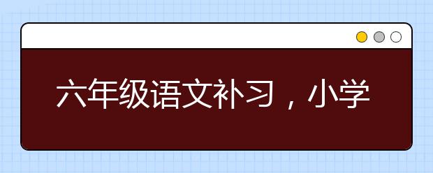 六年级语文补习，小学六年级语文辅导