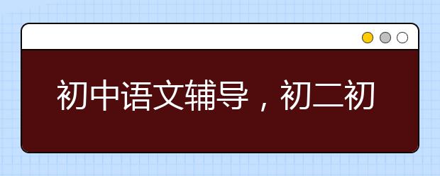 初中语文辅导，初二初三语文怎么提升