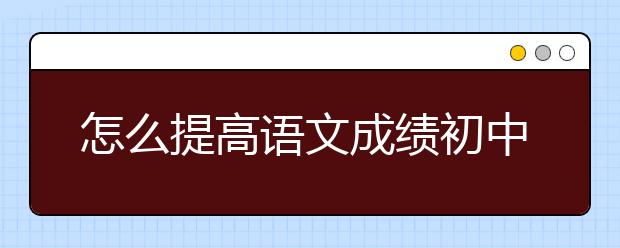 怎么提高语文成绩初中，语文如何拿高分