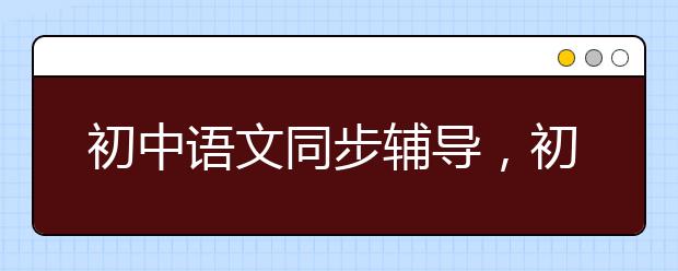 初中语文同步辅导，初中语文补习班哪里有