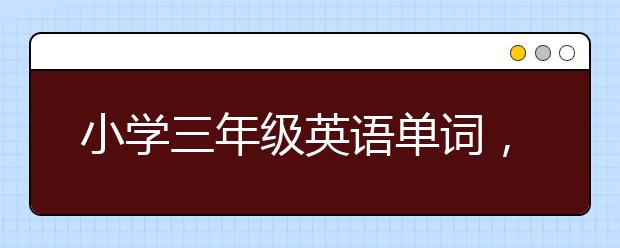 小学三年级英语单词，三年级英语单词大全