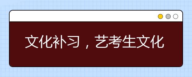 文化补习，艺考生文化课补习的重点有哪些?