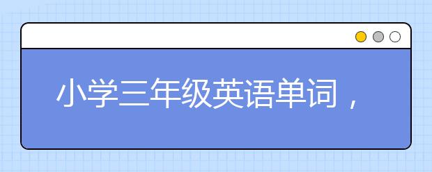 小学三年级英语单词，人教版三年级英语单词下载