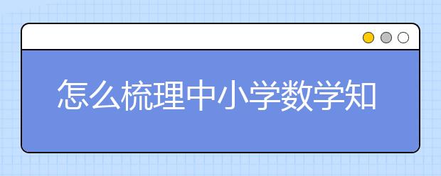 怎么梳理中小学数学知识【思维导图】