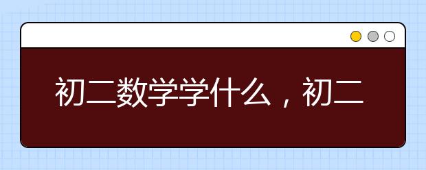 初二数学学什么，初二数学如何辅导？