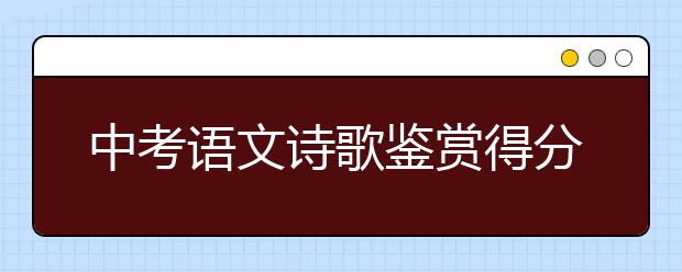 中考语文诗歌鉴赏得分技巧总结【精品】