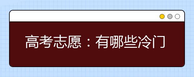 高考志愿：有哪些冷门高薪的专业