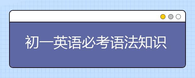 初一英语必考语法知识点总结