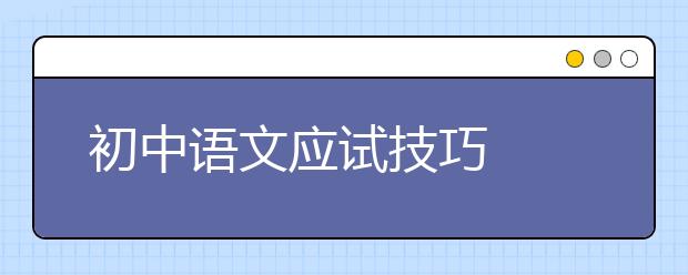 初中语文应试技巧