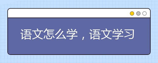 语文怎么学，语文学习方法