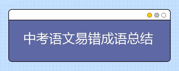 中考语文易错成语总结，每年必考！