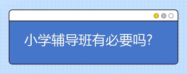 小学辅导班有必要吗?小学辅导有用吗