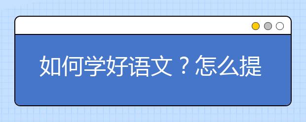 如何学好语文？怎么提高语文成绩？