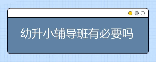 幼升小辅导班有必要吗？幼升小的现状