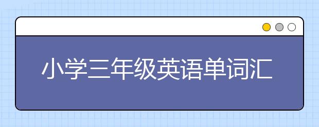 小学三年级英语单词汇总，英语初学入门