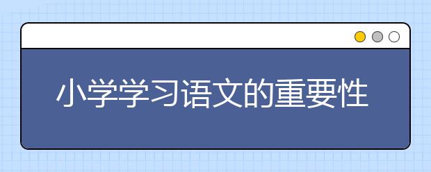 小学学习语文的重要性，小学生语文学科的重要性