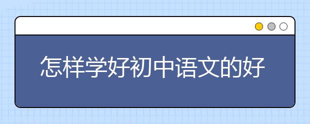 怎样学好初中语文的好方法，怎样提高初中语文成绩